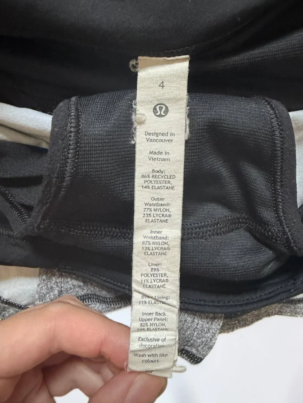 Lululemon Speed Short Size 4 Gray Black Running Athletic Workout Shorts